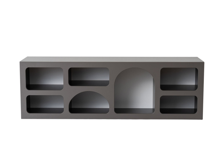 Credenza in legno "Ferlis" - 160 x 40 x 51 cm - Grigio antracite