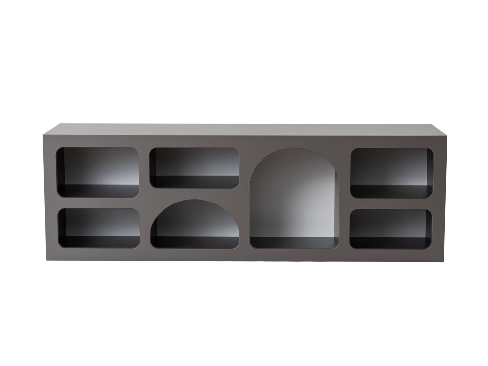 Credenza in legno "Ferlis" - 160 x 40 x 51 cm - Grigio antracite