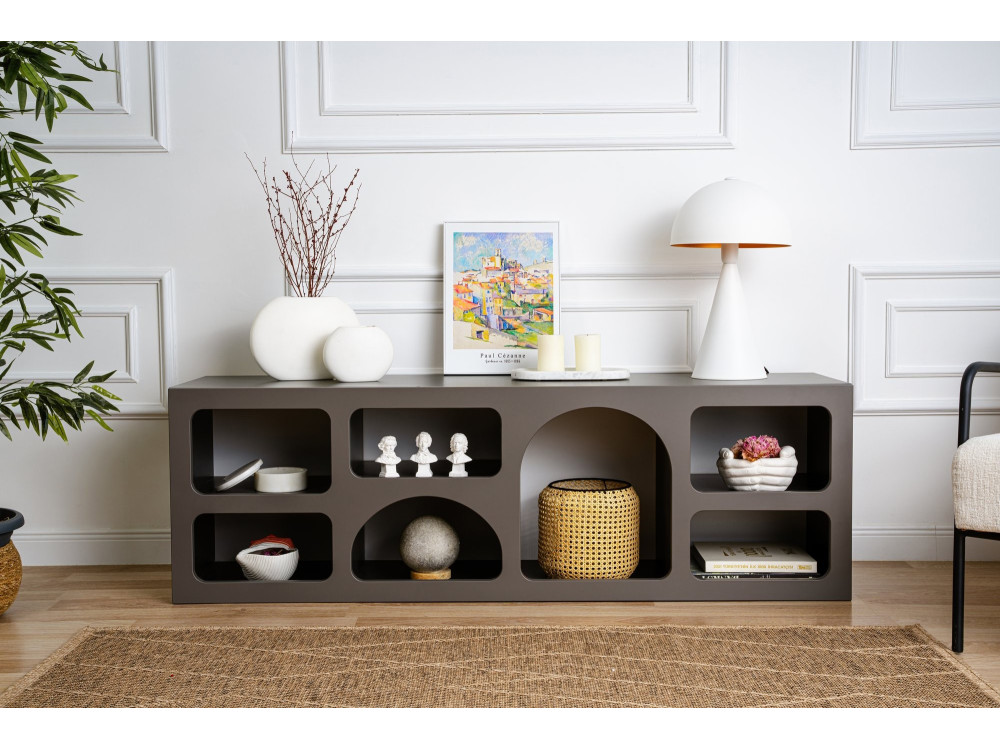 Credenza in legno "Ferlis" - 160 x 40 x 51 cm - Grigio antracite
