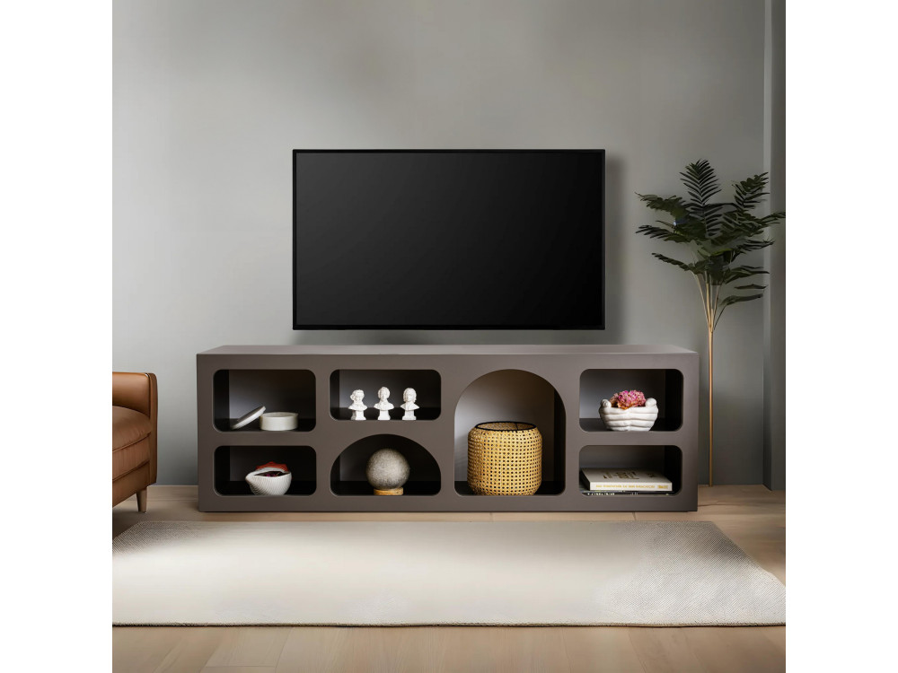 Credenza in legno "Ferlis" - 160 x 40 x 51 cm - Grigio antracite