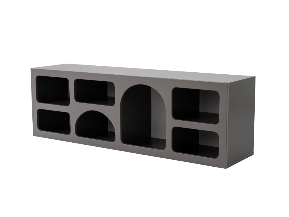Credenza in legno "Ferlis" - 160 x 40 x 51 cm - Grigio antracite