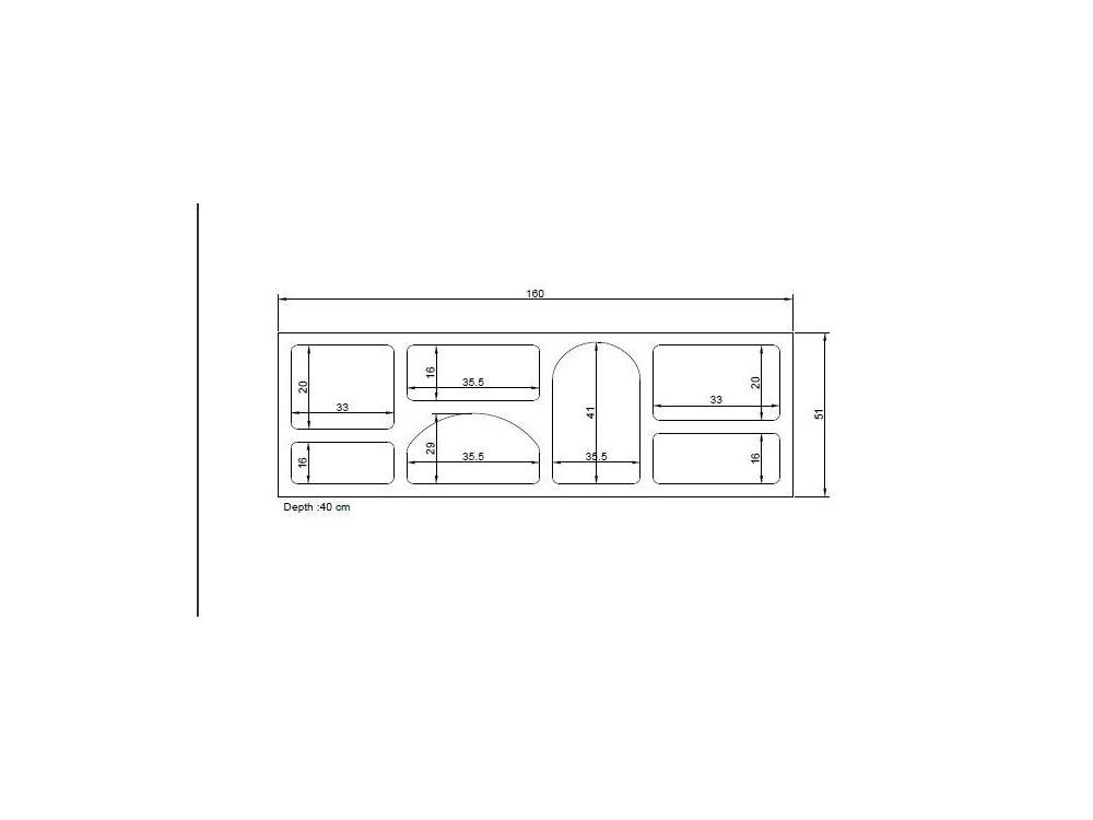 Credenza in legno "Ferlis" - 160 x 40 x 51 cm - Grigio antracite