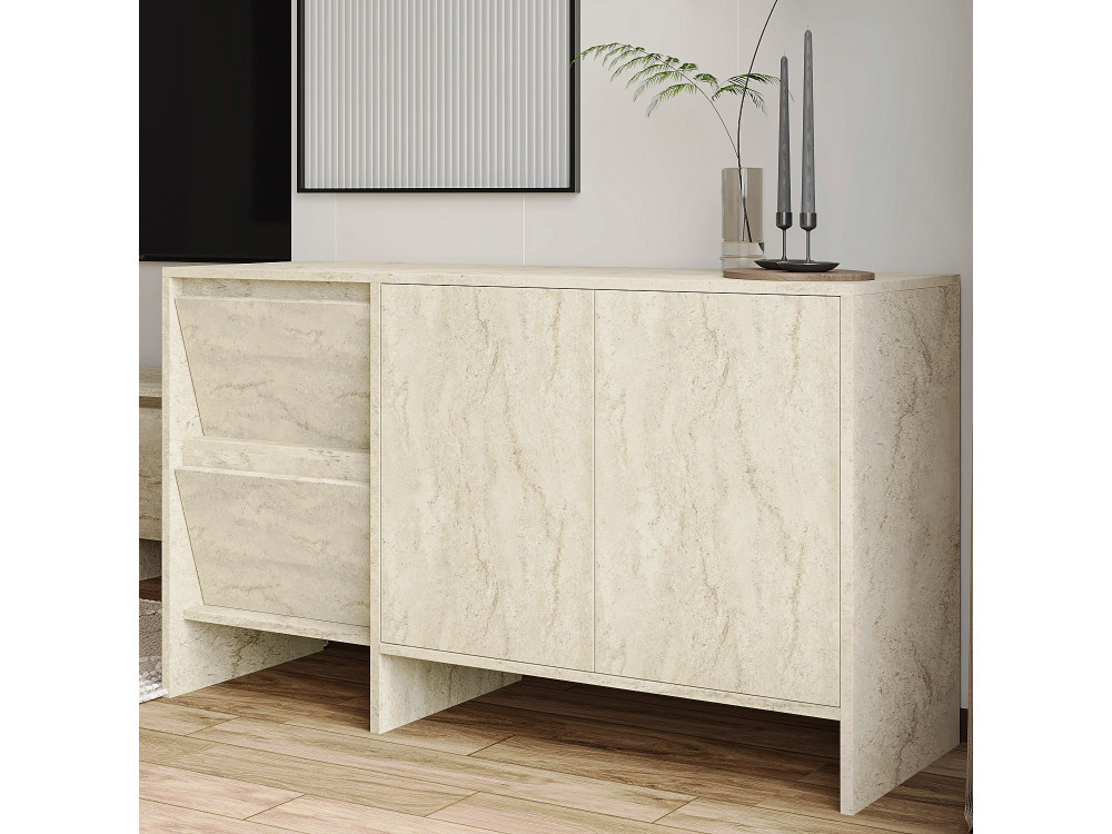 Credenza in legno "Laris 130" - 130 x 44 x 82 cm - Travertino