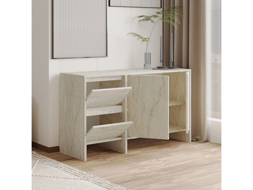 Credenza in legno "Laris 130" - 130 x 44 x 82 cm - Travertino