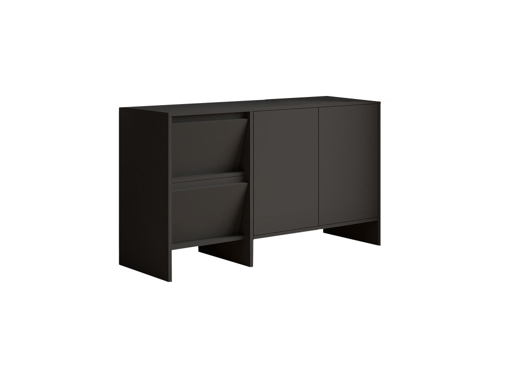 Credenza in legno "Laris 130" - 130 x 44 x 82 cm - Grigio antracite