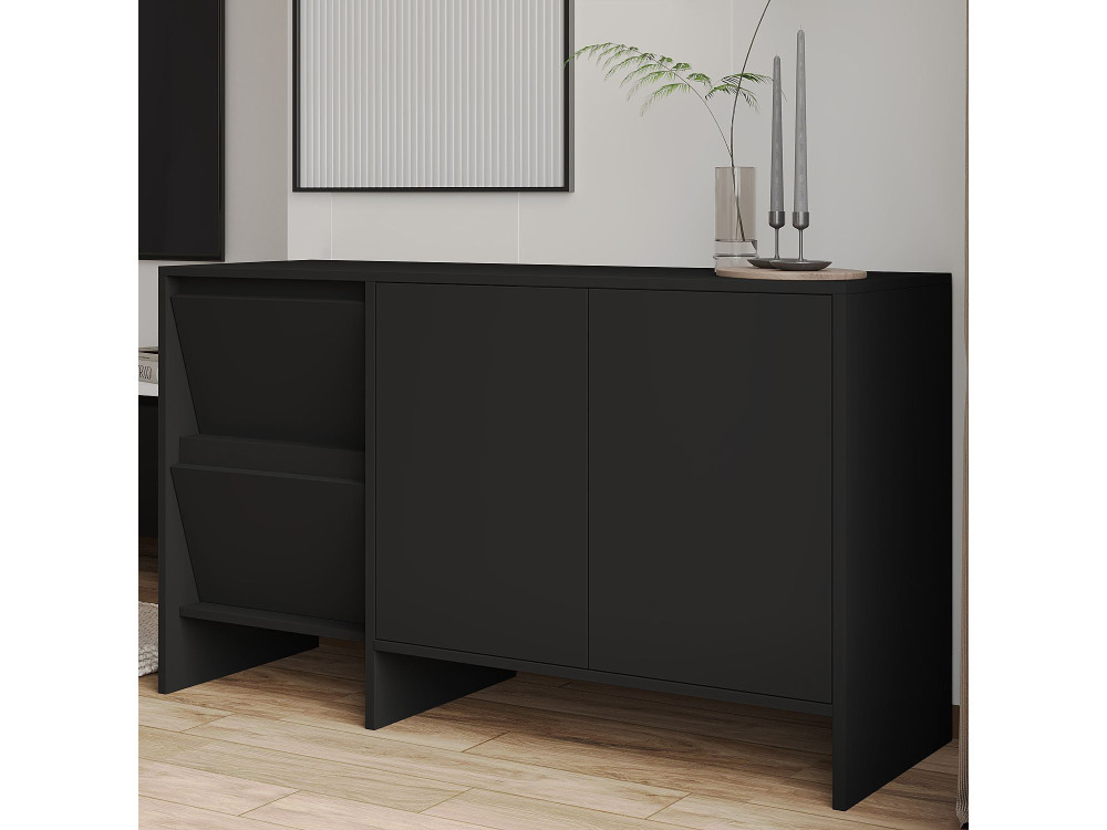 Credenza in legno "Laris 130" - 130 x 44 x 82 cm - Nero
