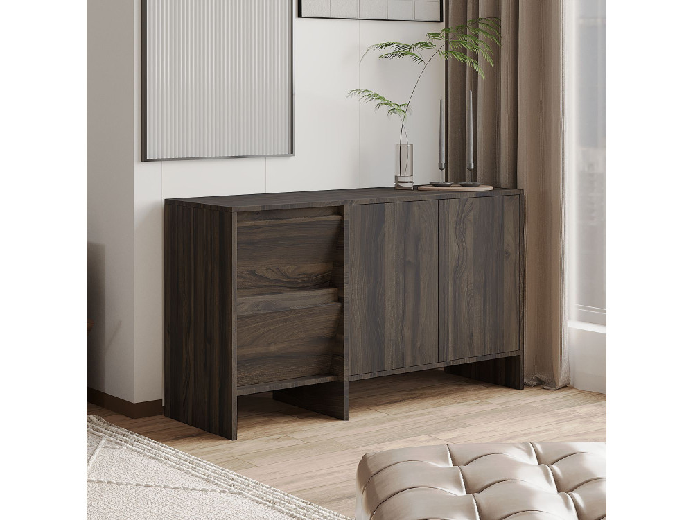 Credenza in legno "Laris 130" - 130 x 44 x 82 cm - Marrone