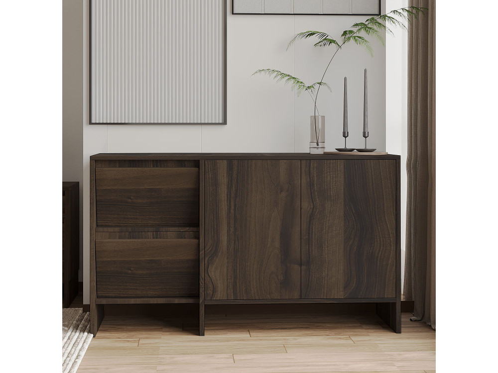 Credenza in legno "Laris 130" - 130 x 44 x 82 cm - Marrone