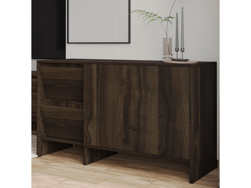 Credenza in legno "Laris 130" - 130 x 44 x 82 cm - Marrone