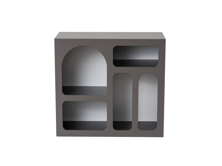 Credenza in legno "Lessa" - 80 x 37 x 74 cm - Grigio antracite
