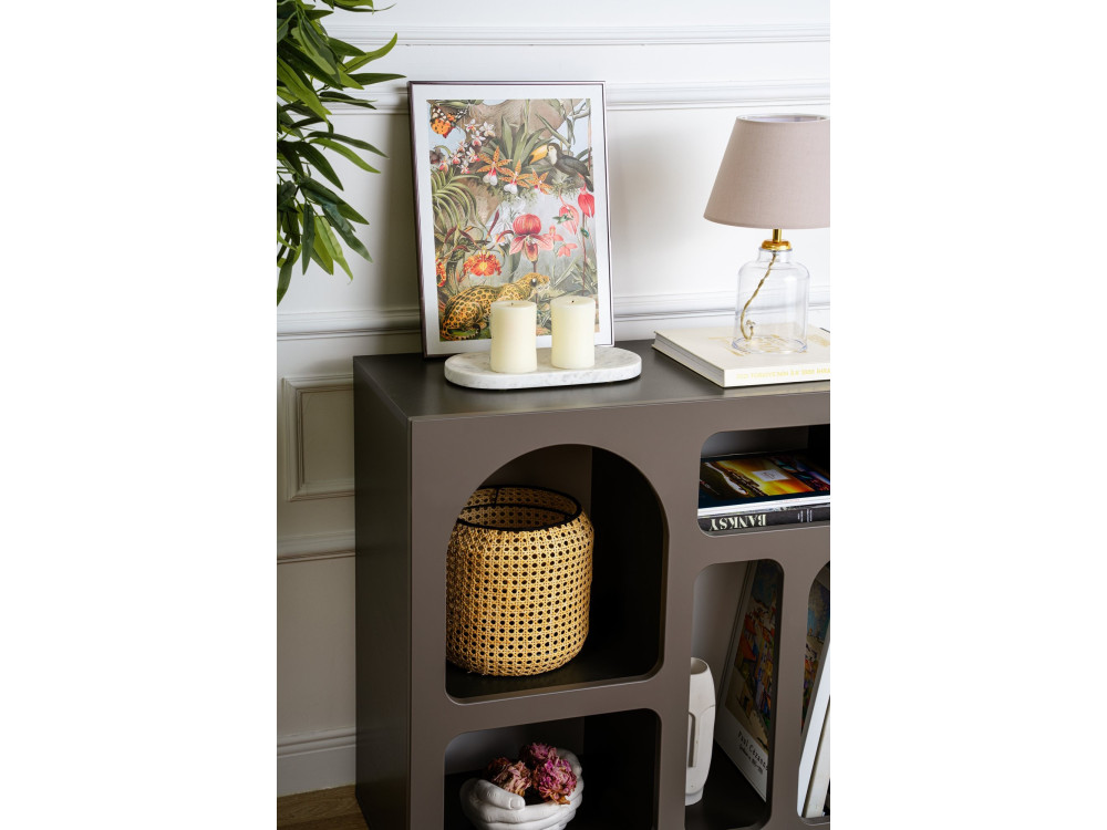 Credenza in legno "Lessa" - 80 x 37 x 74 cm - Grigio antracite