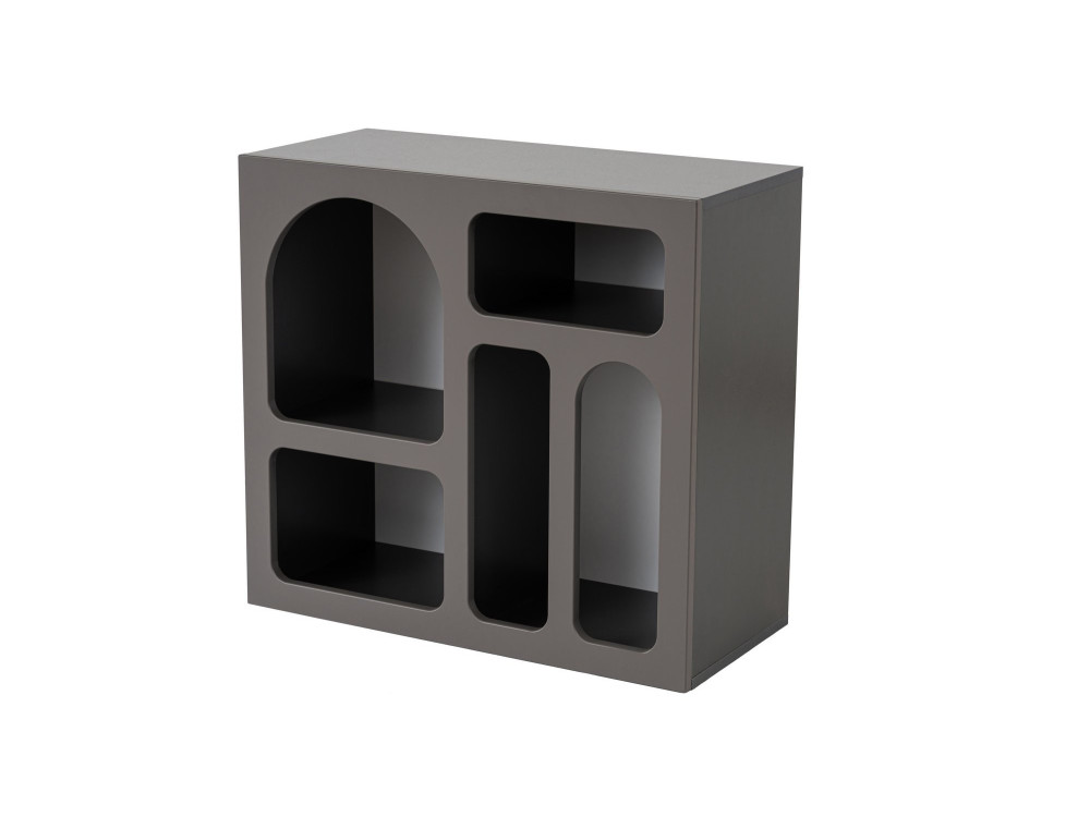Credenza in legno "Lessa" - 80 x 37 x 74 cm - Grigio antracite