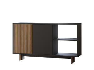 Credenza in legno "Ravello" - 140 x 35 x 80 cm - Grigio antracite