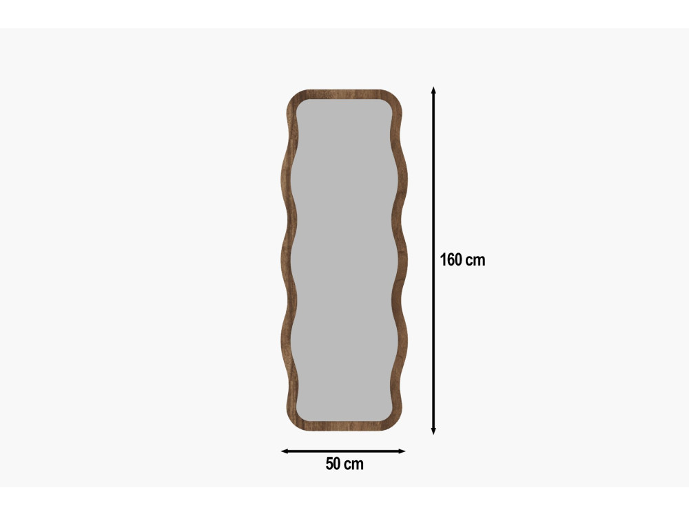 Specchio in legno "Aror" - 50 x 160 cm - Marrone