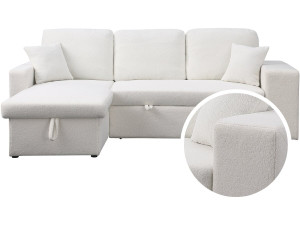 Divano angolare trasformabile/reversibile "Axel" - 3 posti - Bianco