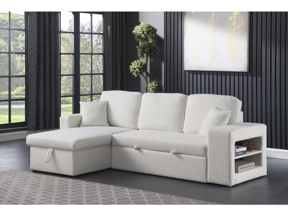 Divano angolare trasformabile/reversibile "Axel" - 3 posti - Bianco