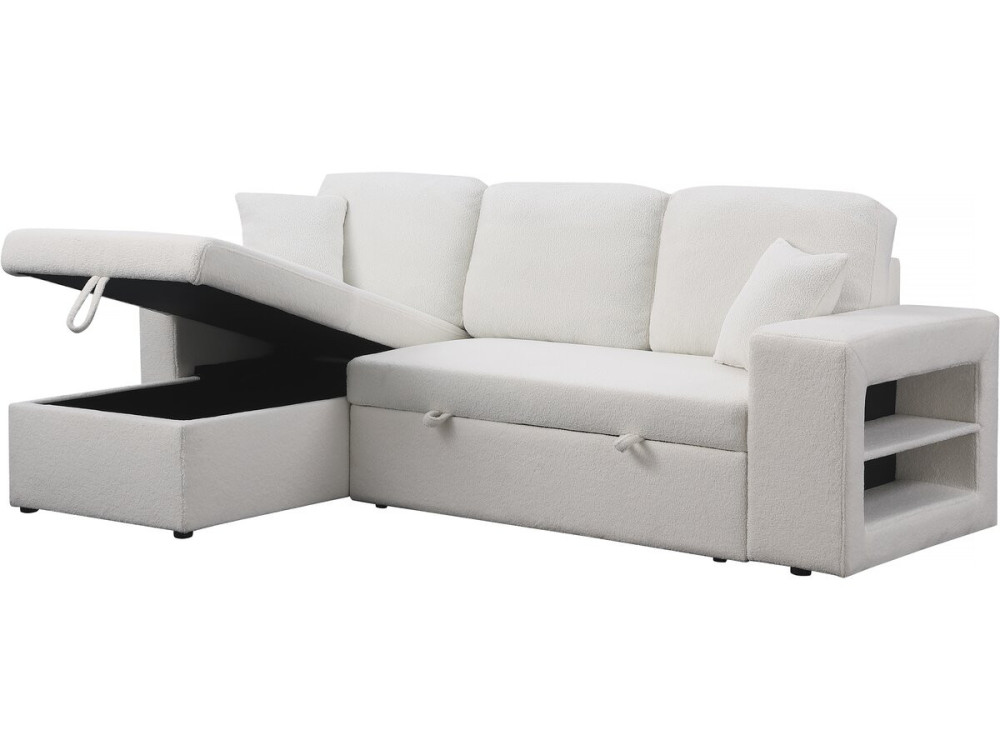 Divano angolare trasformabile/reversibile "Axel" - 3 posti - Bianco