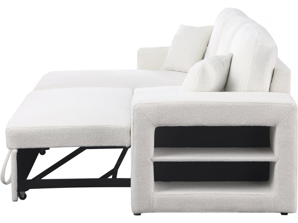 Divano angolare trasformabile/reversibile "Axel" - 3 posti - Bianco