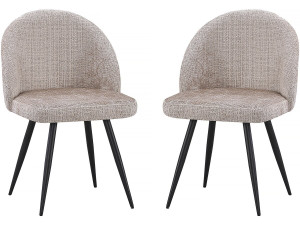 Set di 2 sedie in tessuto "Samuel" - 53 x 51 x 82 cm - Beige