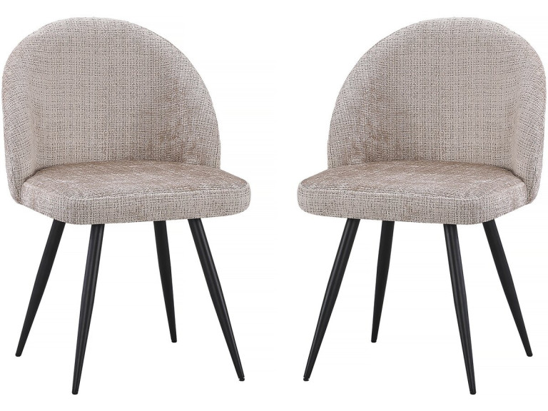 Set di 2 sedie in tessuto "Samuel" - 53 x 51 x 82 cm - Beige