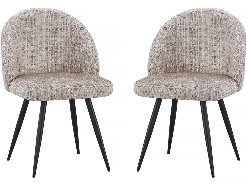 Set di 2 sedie in tessuto "Samuel" - 53 x 51 x 82 cm - Beige