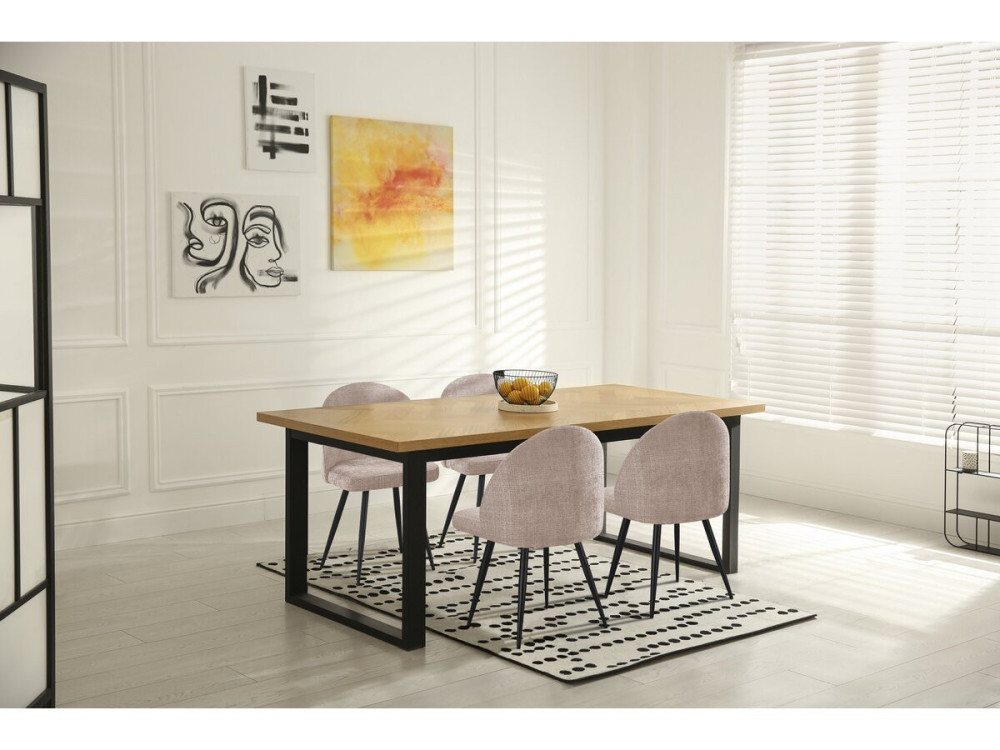 Set di 2 sedie in tessuto "Samuel" - 53 x 51 x 82 cm - Beige