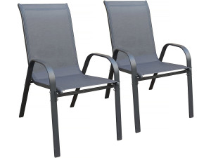 Sedia da giardino in textilene "Cordoba" - Phoenix - Set di 2 - Antracite