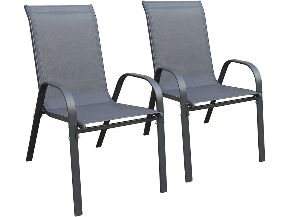Sedia da giardino in textilene "Cordoba" - Phoenix - Set di 2 - Antracite