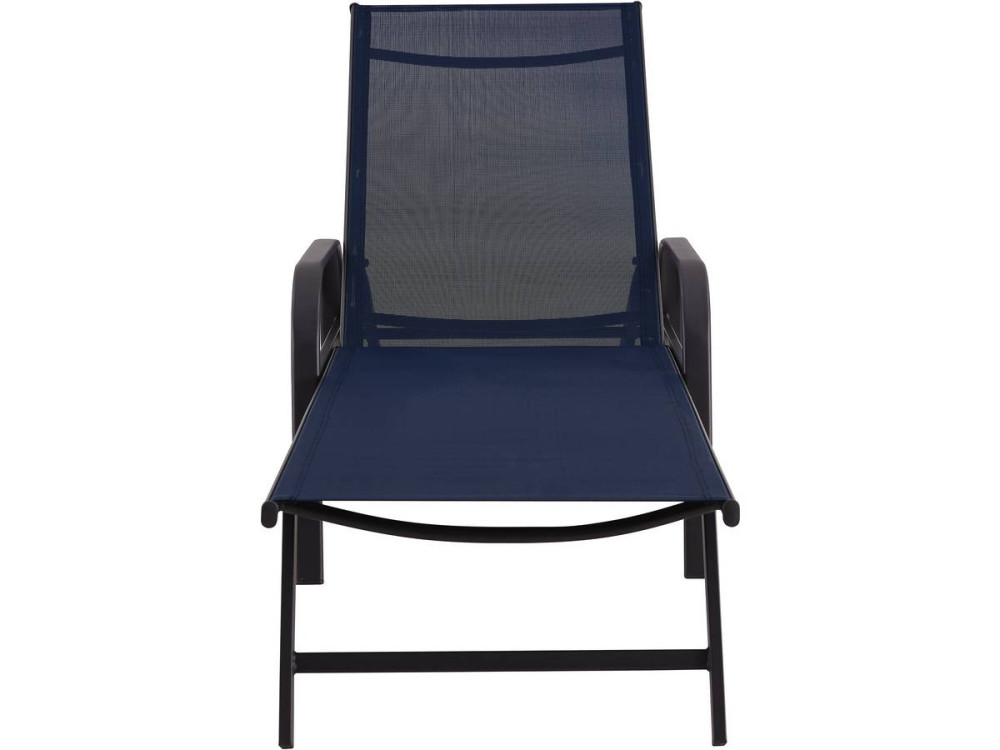 Set di 2 lettini prendisole in metallo "Farniente" - Blu notte