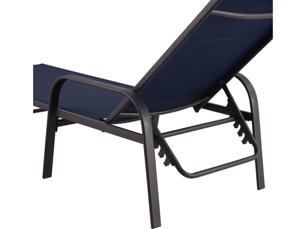 Set di 2 lettini prendisole in metallo "Farniente" - Blu notte