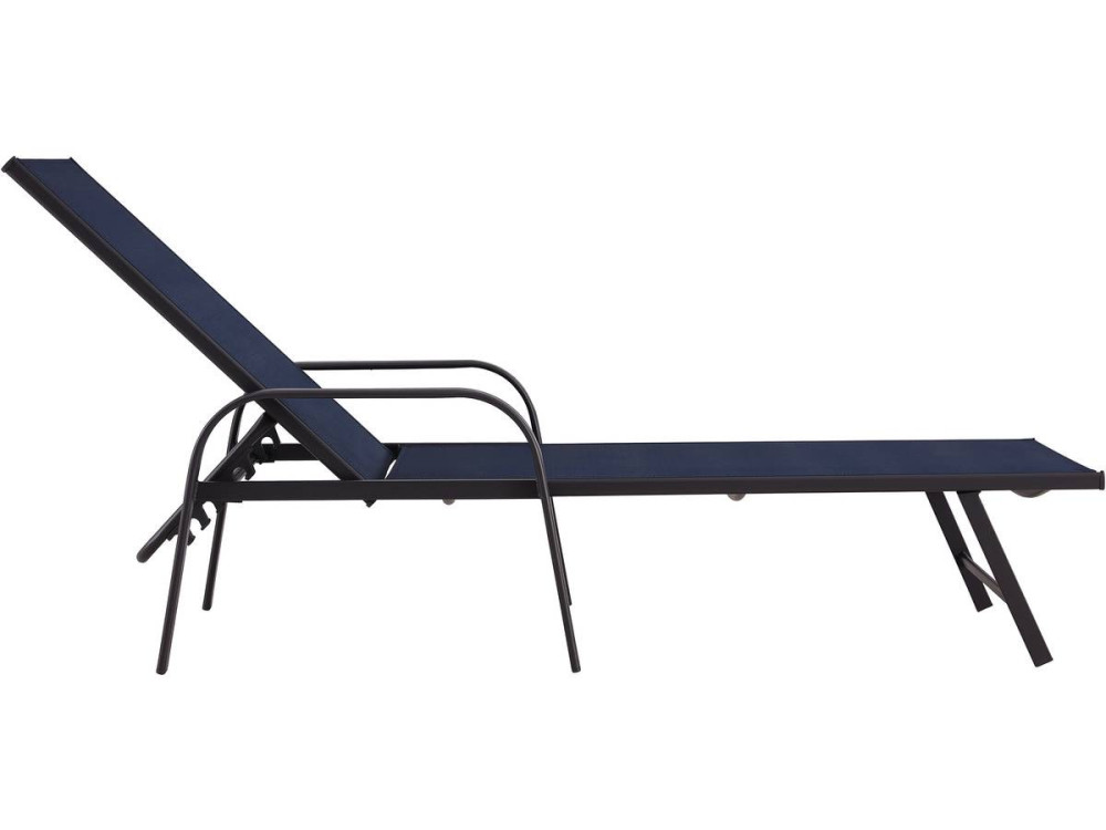 Set di 2 lettini prendisole in metallo "Farniente" - Blu notte
