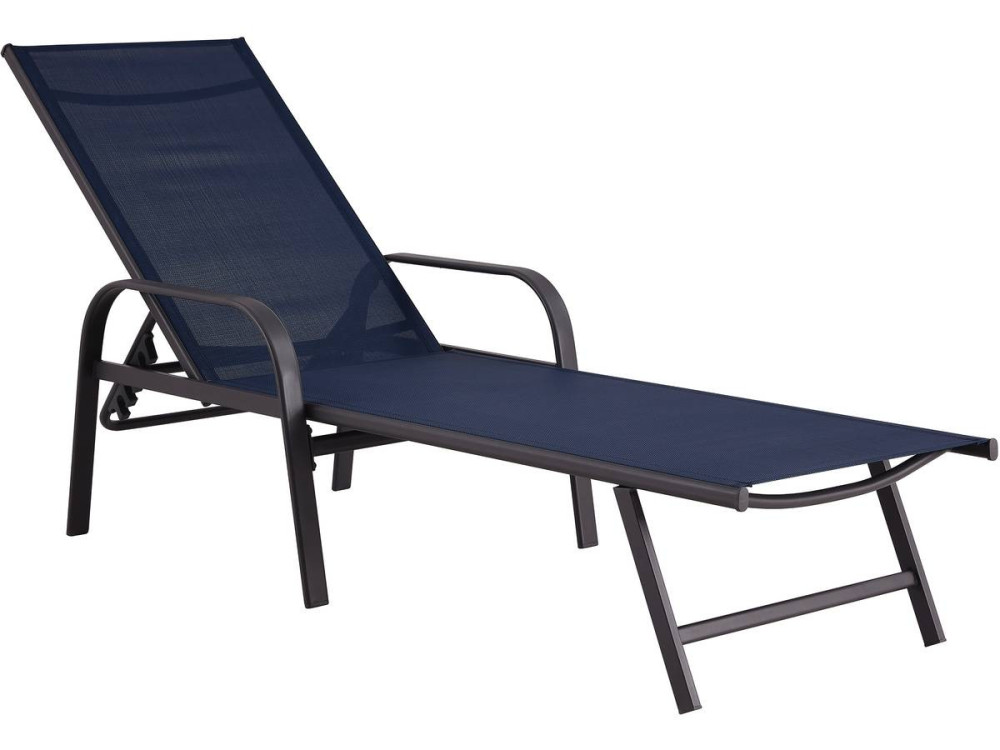 Set di 2 lettini prendisole in metallo "Farniente" - Blu notte