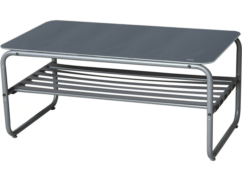 Set di mobili da giardino in metallo "Sora" con cuscini - 4 posti - Grigio