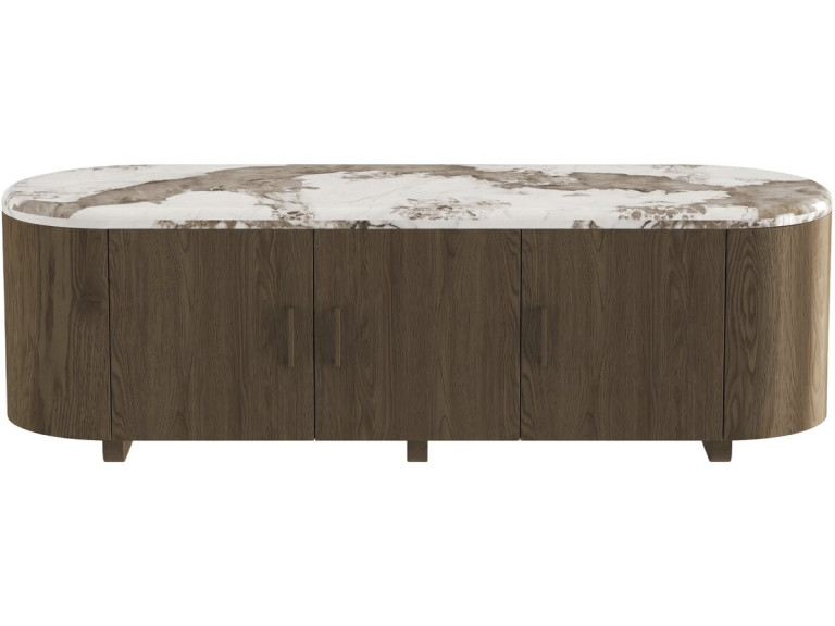 Mobile TV con ripiano in ceramica Pandora “Azya” - 160 x 45 x 45 cm - Marrone