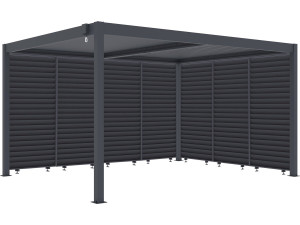 Pergola bioclimatica con 7 lamelle in alluminio “Windsor” - 3 x 4 m - Grigio