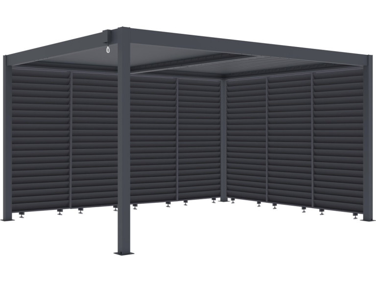 Pergola bioclimatica con 7 lamelle in alluminio “Windsor” - 3 x 4 m - Grigio