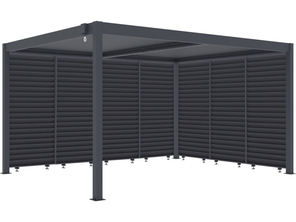 Pergola bioclimatica con 7 lamelle in alluminio “Windsor” - 3 x 4 m - Grigio