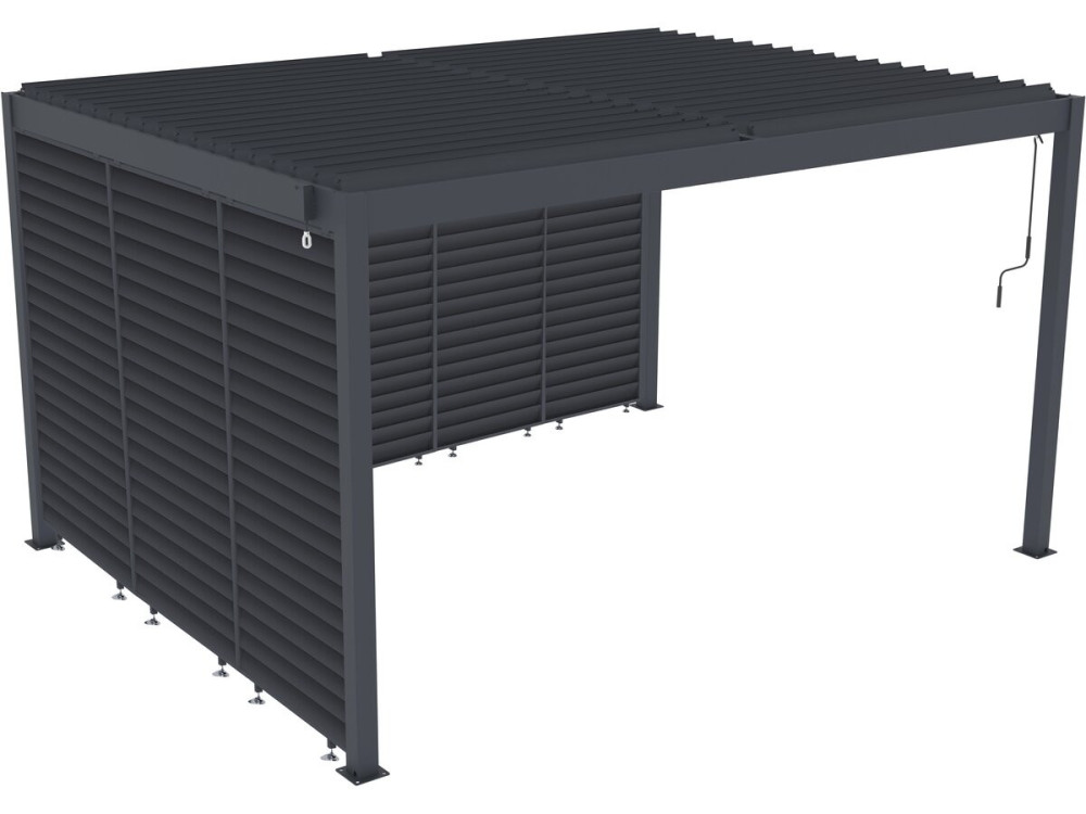 Pergola bioclimatica con 7 lamelle in alluminio “Windsor” - 3 x 4 m - Grigio