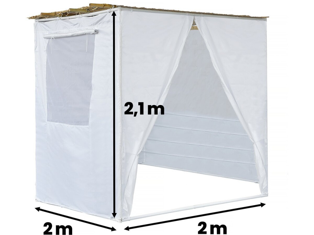 Sukkah in NINA Kit regolabile 2 x 2 con 1 rotolo di bambù e 2 listelli di legno