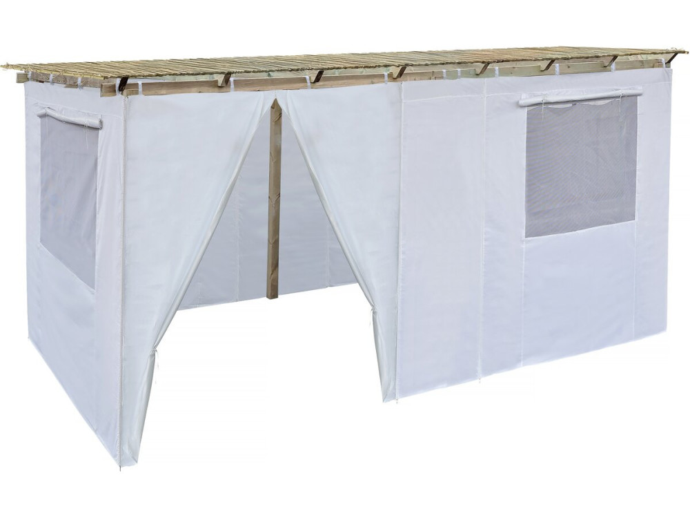 Sukkah in legno 3 x 5 m con tessuto - Kosher lemaehadrin - Skhah Non incluso