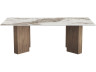 Tavolino in legno con piano in ceramica "Elma" - 120 x 60 x 40 cm - Marrone
