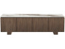 Mobile TV in legno con ripiano in ceramica "Elma" - 160 x 45 x 45 cm - Marrone