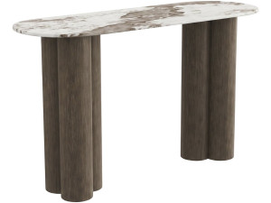 Consolle con piano in ceramica "Zora" - 140 cm - Marrone