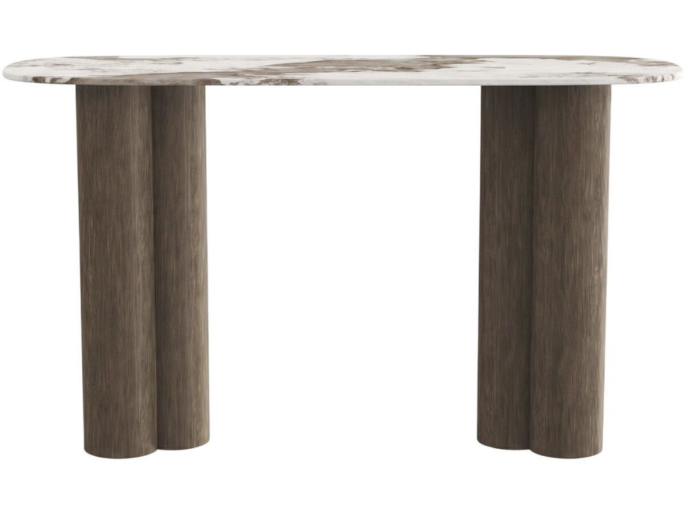 Consolle con piano in ceramica "Zora" - 140 cm - Marrone