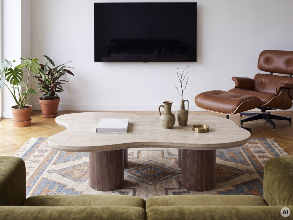 Tavolino di design in legno "Lya" - 120 cm - Marrone