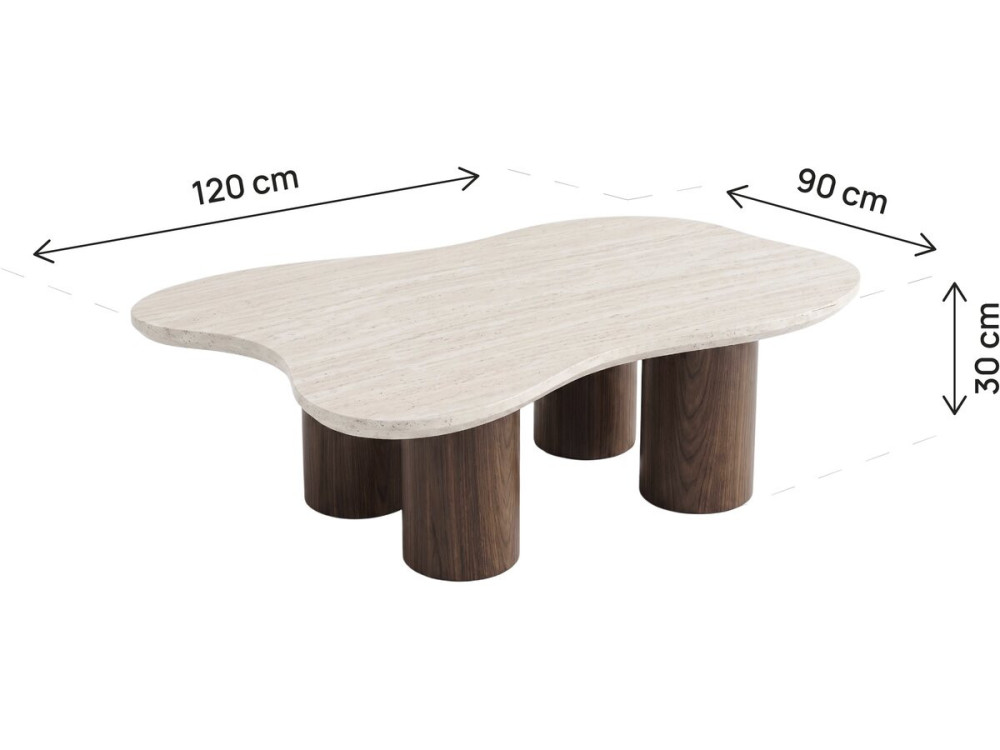 Tavolino di design in legno "Lya" - 120 cm - Marrone