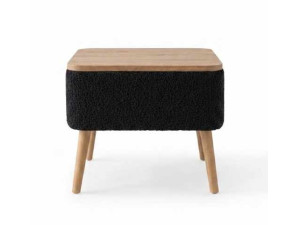 Comodino in legno "Nivo" - 45 x 30 x 45 cm - Nero
