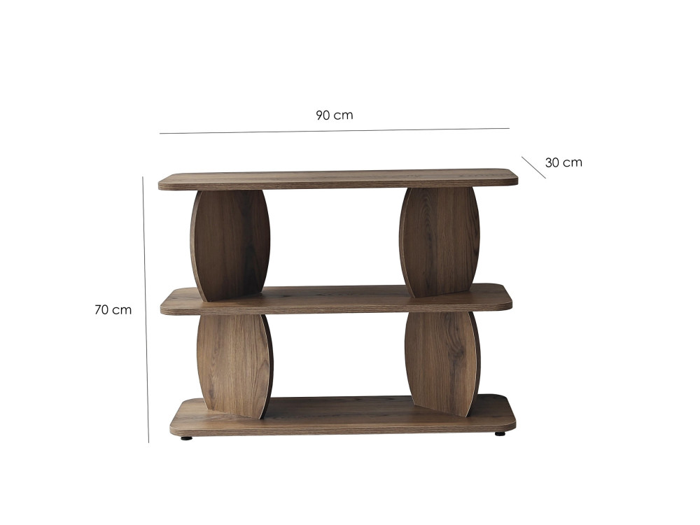 Tavolino in legno "Armonia" - 90 x 30 x 70 cm - Marrone