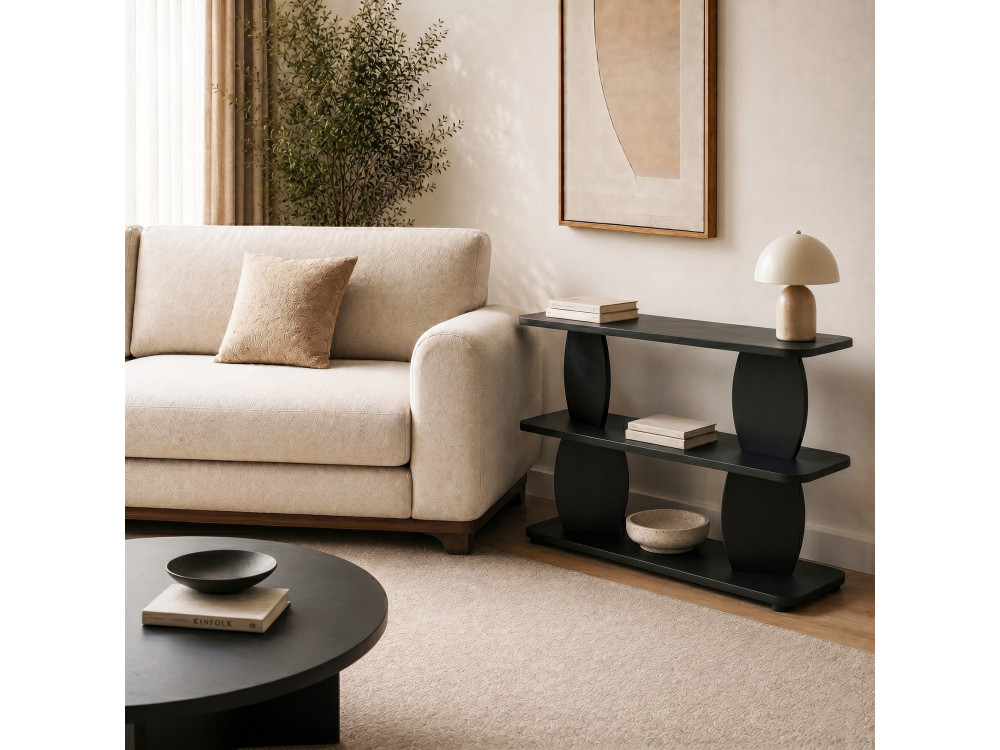 Tavolino in legno "Armonia" - 90 x 30 x 70 cm - Nero