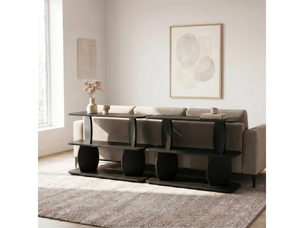 Tavolino in legno "Armonia" - 90 x 30 x 70 cm - Nero